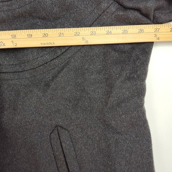 Anne Klein Wool Blend Pea Coat Women's Size 2X Gray Hooded Button Up Lined - Picture 4 of 9